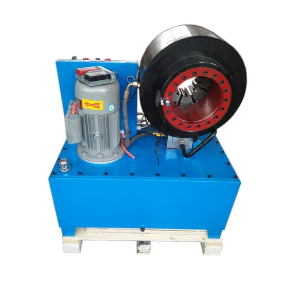 High Speed A/C Hose SAE Hydraulic Braided Hose Crimper Rubber Stainless Brake Hose Line Crimping Process Crimp Tool Hose Clamp Assembly Crimping Making Machine 